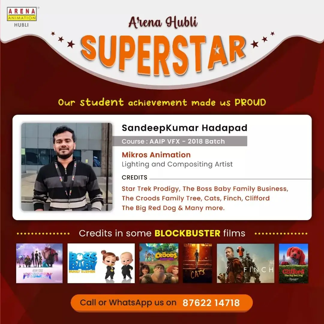 arena animation hubli superstar sandeepkumar